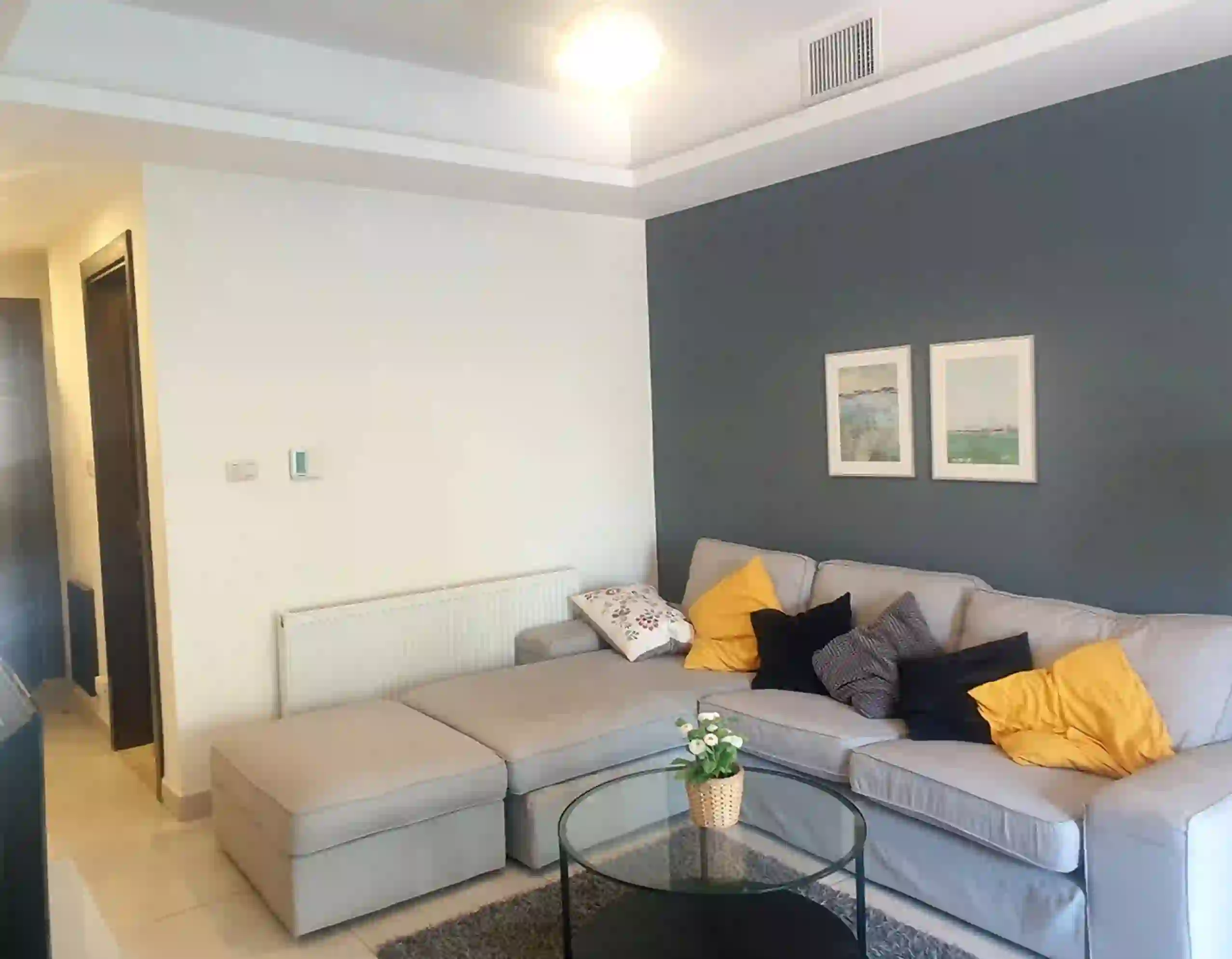 Abdoun Fully Furnished 2-Bedroom 100 sqm First Floor Apartment with Balcony View for Annual Rent 9,500 JD